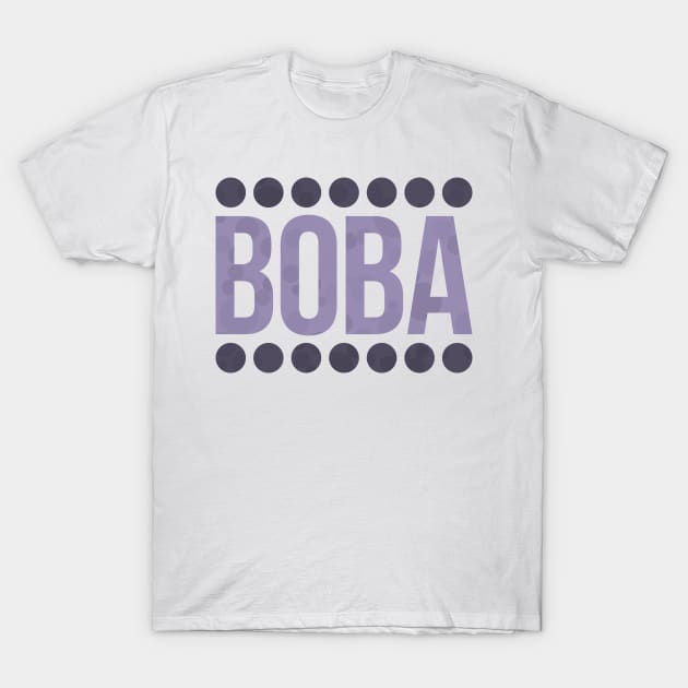 Taro Boba Balls Typography T-Shirt by John Uttley